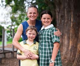 Parent with kids
