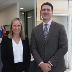 School executives smiling